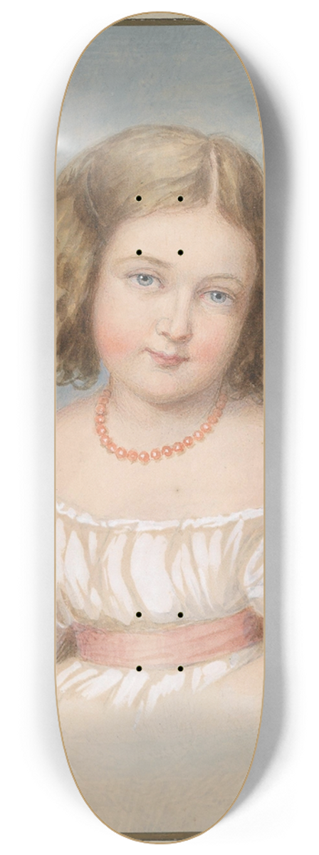 Emanuel Thomas Peter - Bildnis eines kleinen Mdchens in weiem Kleid mit rosa Schleifen 8.25 inch art skate deck