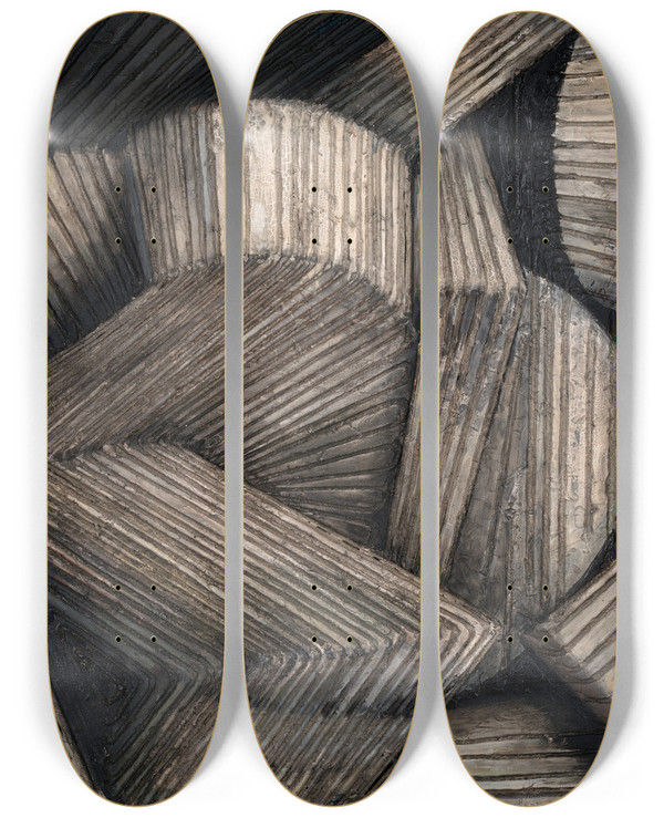 Triptych art skateboard deck of John Covert Brassband by John Covert (1882-1960)