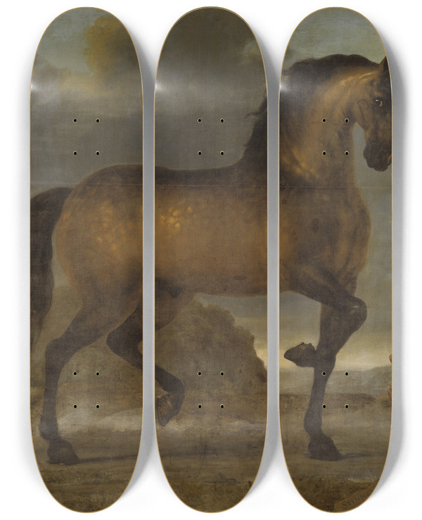 Triptych art skateboard deck of David Klcker Ehrenstrahl Karl Xis Livhst Stenbock_2 by David Klocker Ehrenstrahl (1628-1698)