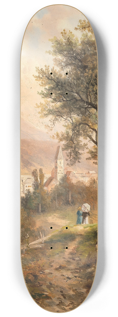 Emil Barbarini - A view of Bad Aussee 8.25 inch art skate deck