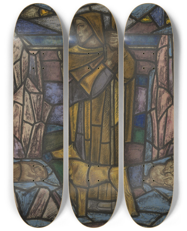 Triptych art skateboard deck of Richard Nicolas Roland Holst Ontwerp Voor Raam In Het Nederlands Paviljoen Op De Tentoonstelling Arts Dcoratifs Te Parijs 1925_4 by Richard Nicolaus Roland Holst (1868-1938)