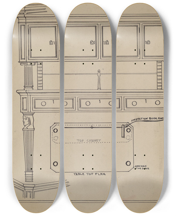 Triptych art skateboard deck of Frank Wenger Desk_3 by Frank Wenger (20-)