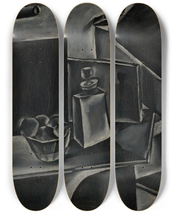 Triptych art skateboard deck of Zdenek Rykr Stillife by Zdenek Rykr