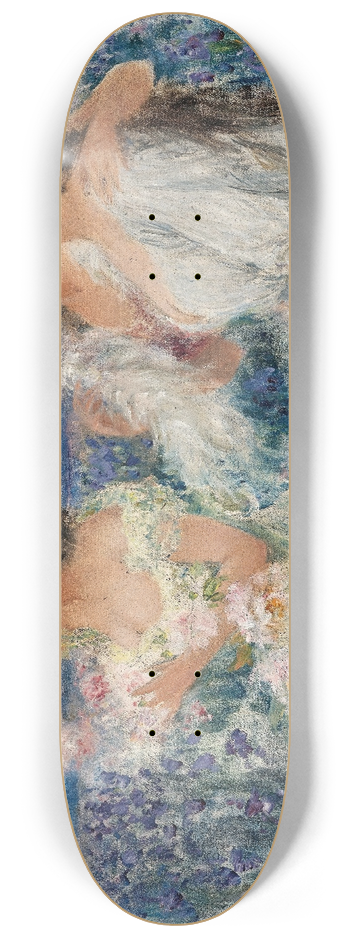 Emil Czech - Springtime, three ladies before a field of lilies 8.25 inch art skate deck