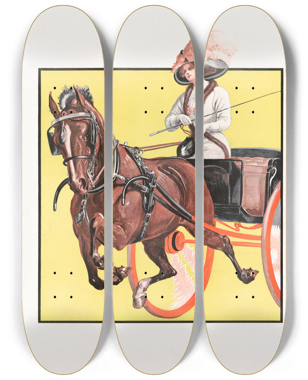 Triptych art skateboard deck of Fred Tolman Winsome by Fred Tolman (19-20-)