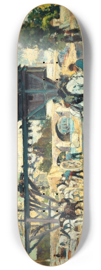 Emile Antoine Guillier - Grue sur la Seine au pont Royal 8.25 inch art skate deck