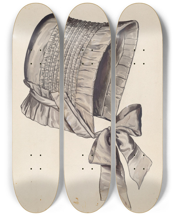 Triptych art skateboard deck of Lillian Causey Bonnet_2 by Lillian Causey (20-)