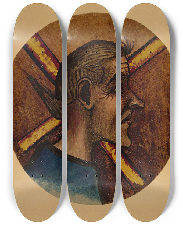Triptych art skateboard deck of Hugo Simberg Madness by Hugo Simberg (1873-1917)