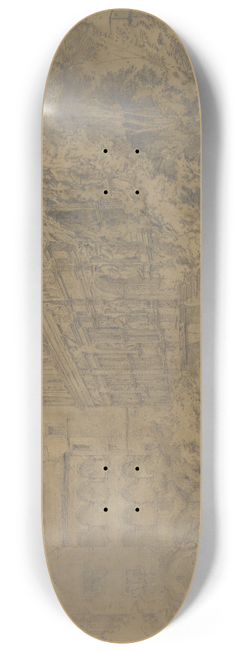 Albert Emil Kirchner - Heidelberg castle 8.25 inch art skate deck