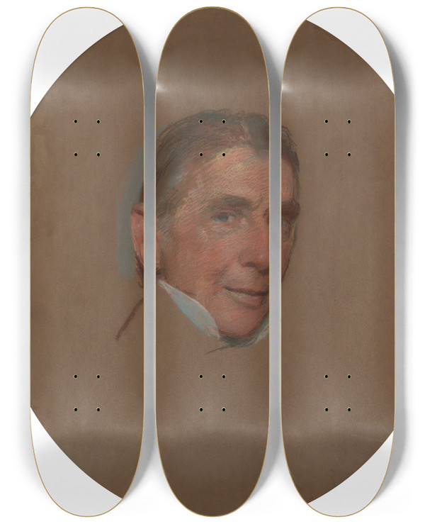 Triptych art skateboard deck of Francis Alexander John Collins Warren by Francis Alexander (1800-1880)