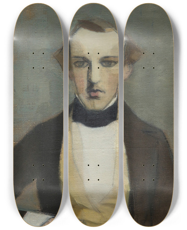 Triptych art skateboard deck of Helene Schjerfbeck Myfather by Helene Schjerfbeck (1862-1946)