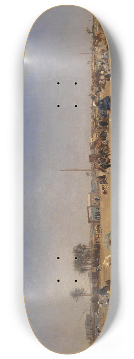Emile Charles Wauters - Cairo Seen from the Kasr-el-Nil Bridge 8.25 inch art skate deck
