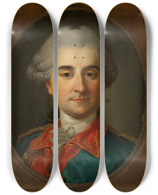 Triptych art skateboard deck of Marcello Bacciarelli Portrait Of Stanisaw August Poniatowski by Marcello Bacciarelli (1731-1818)