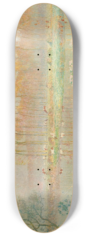 Emile Claus - Landscape with pond and blooms 8.25 inch art skate deck