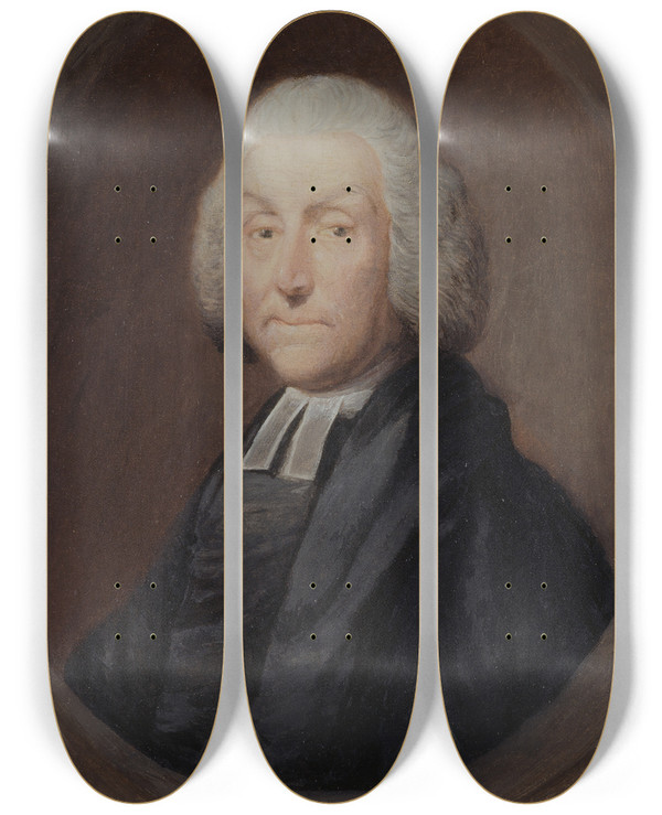 Triptych art skateboard deck of Thomas Gainsborough The Rev Samuel Uvedale by Thomas Gainsborough (1727-1788)