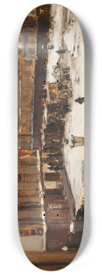 Emile Louis Mathon - La place Pigalle sous la neige 8.25 inch art skate deck