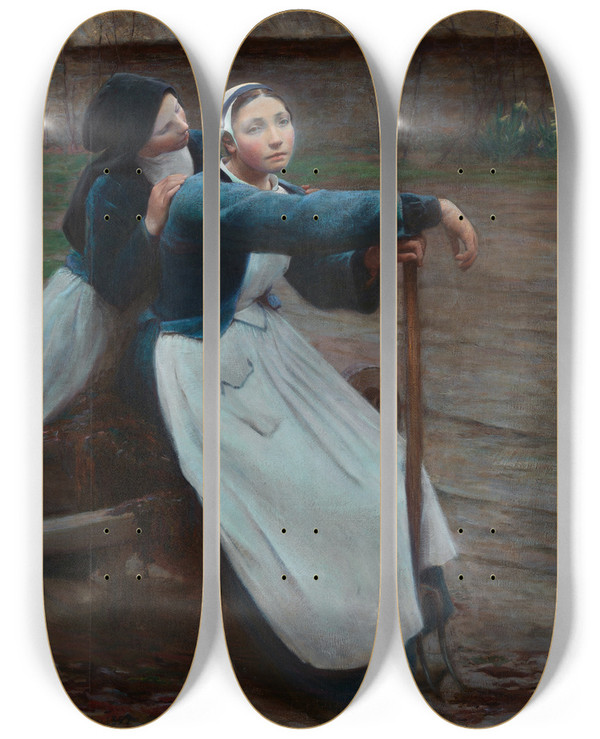 Triptych art skateboard deck of William Sergeant Kendall Dsirs by William Sergeant Kendall (1869-1938)