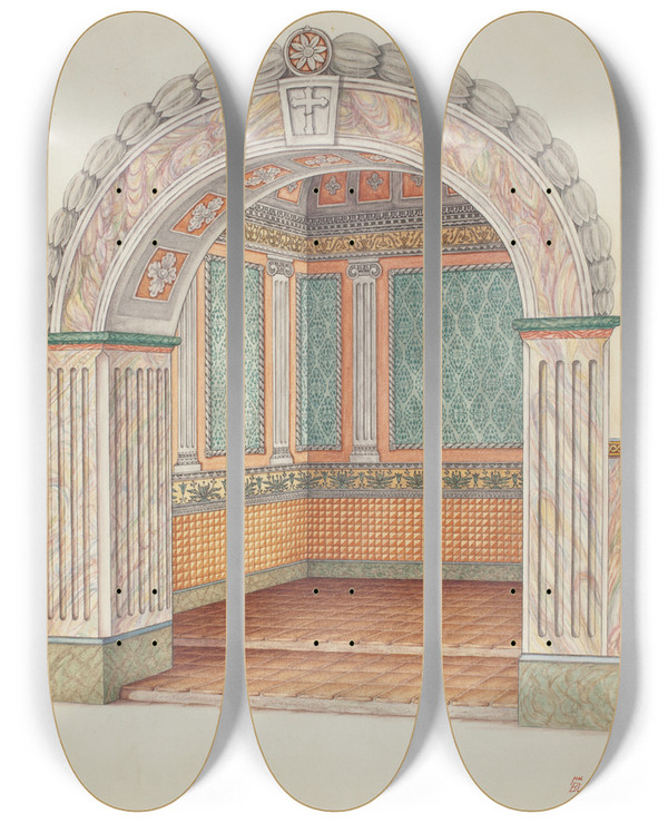 Triptych art skateboard deck of Hal Blakeley Wall Painting by Hal Blakeley