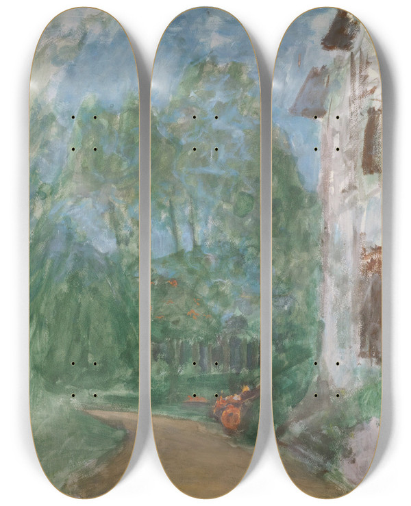Triptych art skateboard deck of Douard Vuillard Le Chemin Devant La Maison by douard Vuillard (1868-1940)