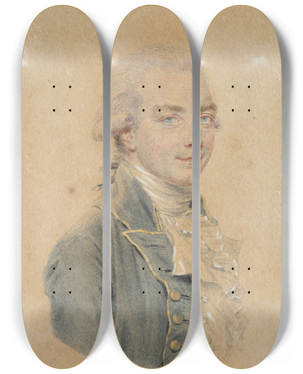 Triptych art skateboard deck of John Smart Portrait Of Sir John Macpherson 1St Baronet Governorgeneral Of India by John Smart (1741-1811)