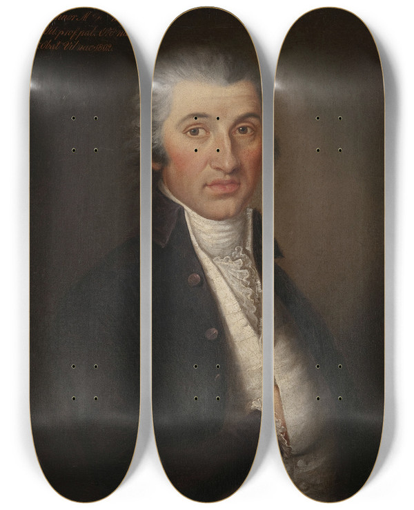 Triptych art skateboard deck of Jan Krzysztof Damel Portrait Of John Oconnor 17601802 Professor At The University Of Vilnius by Jan Krzysztof Damel (1780-1840)