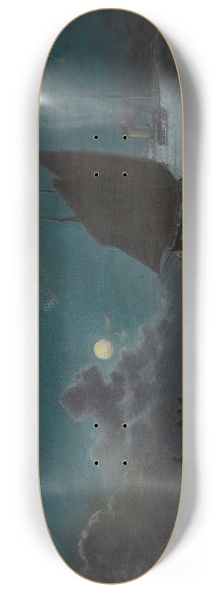 Emilios Prosalentis - Ships By Moonlight 8.25 inch art skate deck