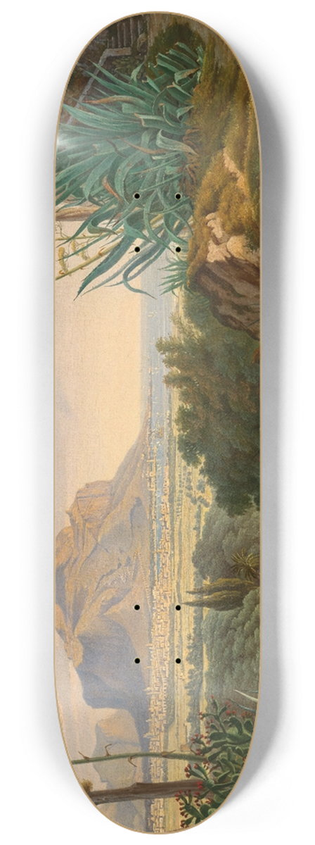 Emil Ludwig Lhr - A View of the Bay of Palermo with Monte Pellegrino 8.25 inch art skate deck