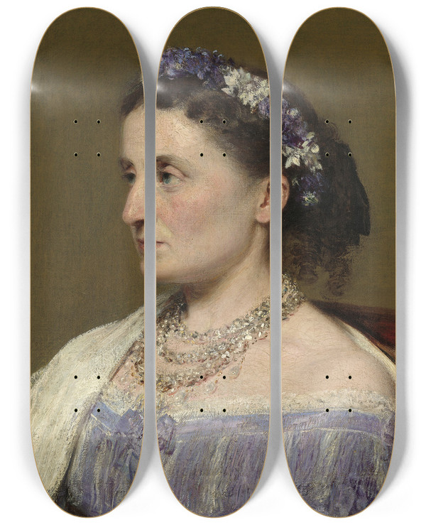 Triptych art skateboard deck of Henri Fantinlatour Duchess De Fitzjames by Henri Fantin-Latour (1836-1904)