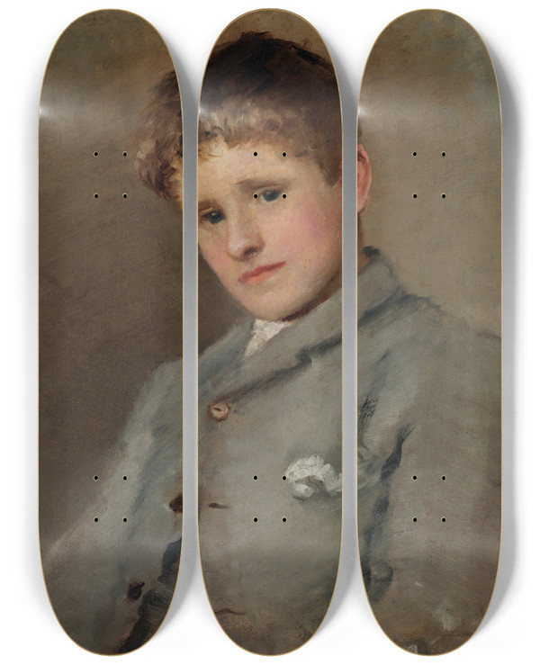 Triptych art skateboard deck of John Butler Yeats Portrait Of Jack B Yeats 18711957 As A Boy by John Butler Yeats (1839-1922)