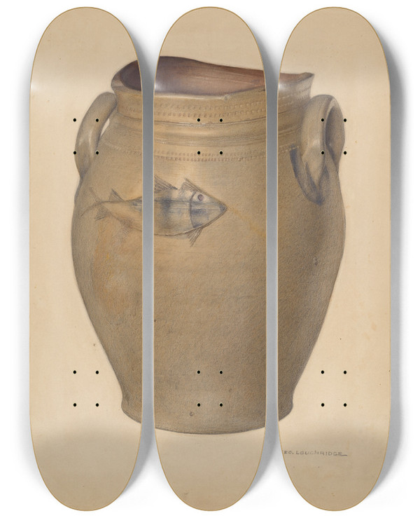 Triptych art skateboard deck of George Loughridge Crock_2 by George Loughridge (20-)