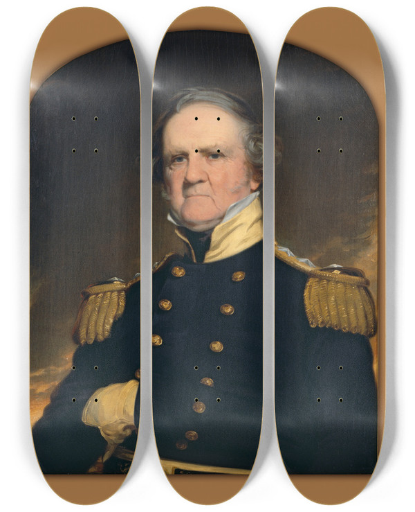 Triptych art skateboard deck of Robert Walter Weir Winfield Scott_1 by Robert Walter Weir (1803-1889)
