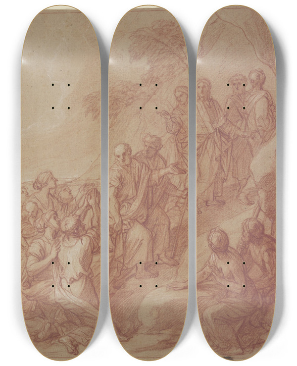 Triptych art skateboard deck of Franoisalexandre Verdier Appointing Of The Apostles by Franois-Alexandre Verdier (1651-1730)