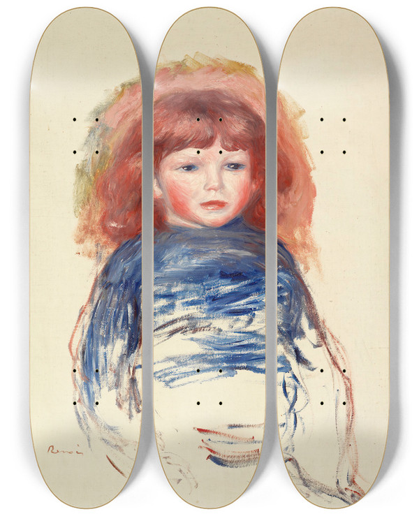 Triptych art skateboard deck of Pierreauguste Renoir Coco by Pierre-Auguste Renoir (1841-1919)