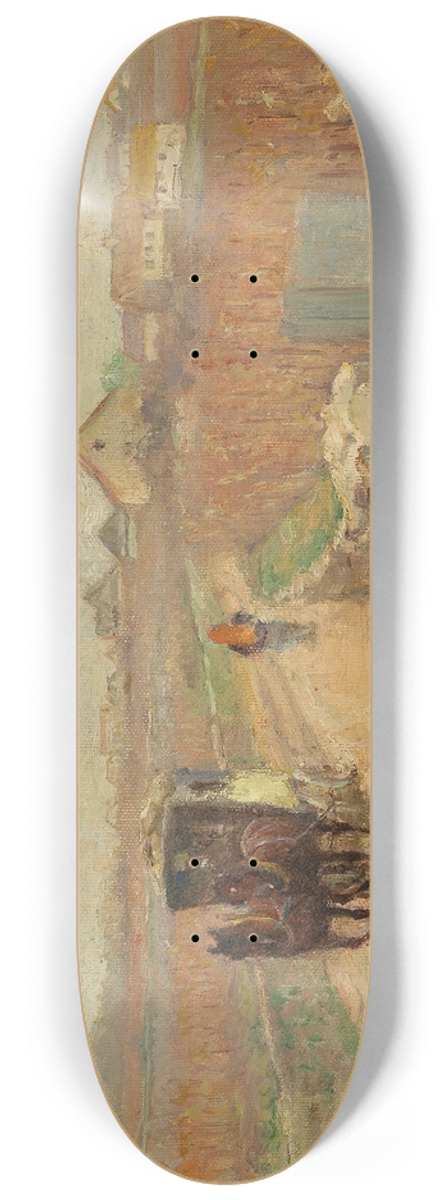 Emil Strecker - Coach on a Village Road 8.25 inch art skate deck