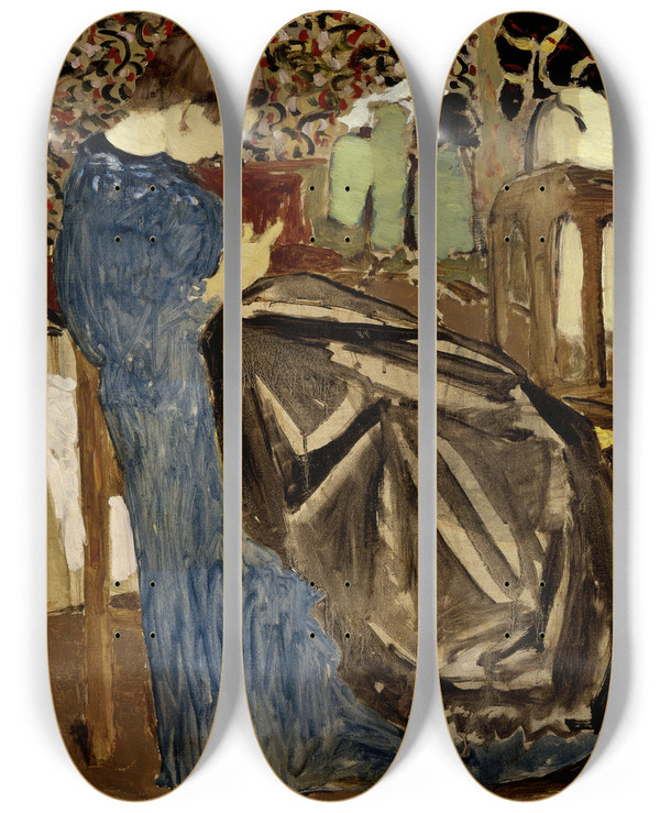 Triptych art skateboard deck of Douard Vuillard A Seamstress by douard Vuillard (1868-1940)