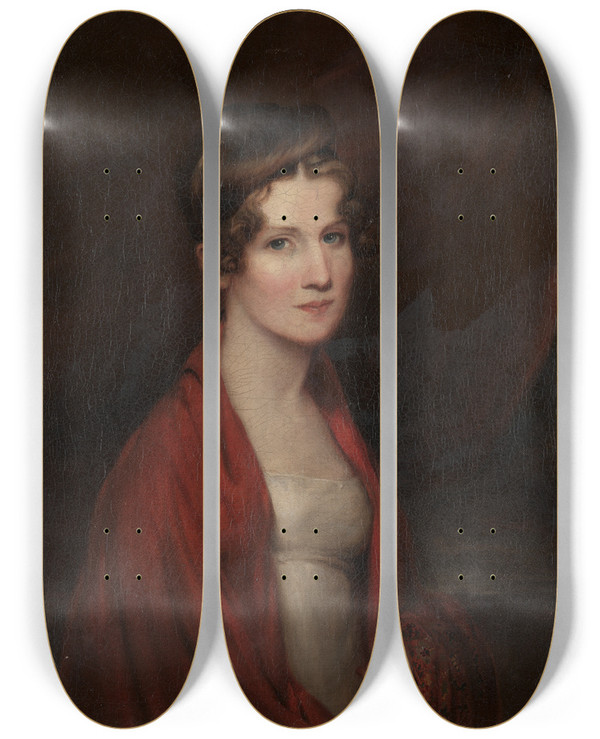 Triptych art skateboard deck of William Dunlap Mary Fairlie Cooper by William Dunlap (1766-1839)
