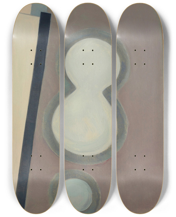 Triptych art skateboard deck of Kurt Schwitters Ohne Titel Acht_2 by Kurt Schwitters (1887-1948)