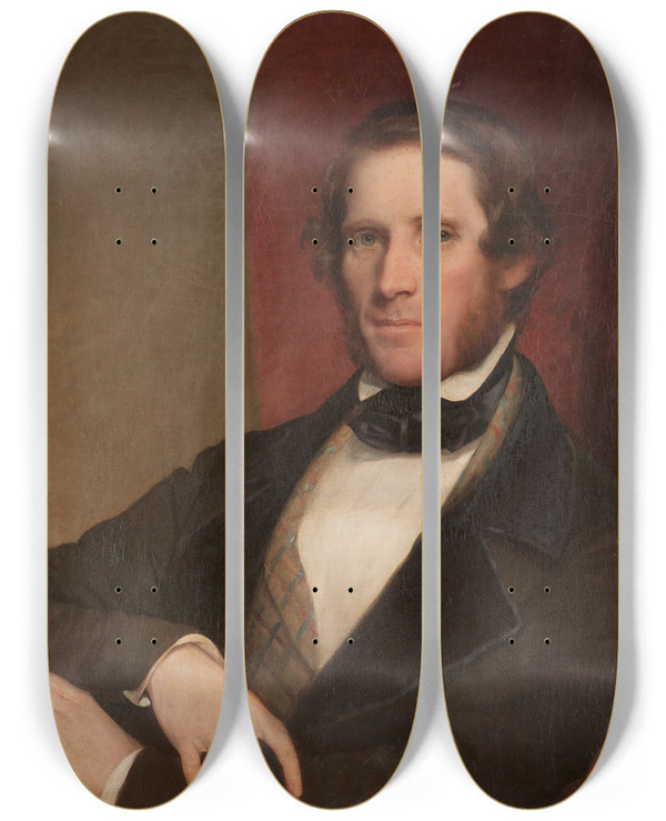 Triptych art skateboard deck of Chester Harding John Childe by Chester Harding (1792-1866)