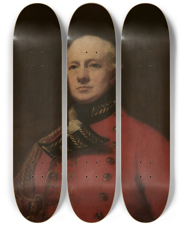 Triptych art skateboard deck of Sir Henry Raeburn Lieutenant General Duncan Campbell by Sir Henry Raeburn (1756-1823)