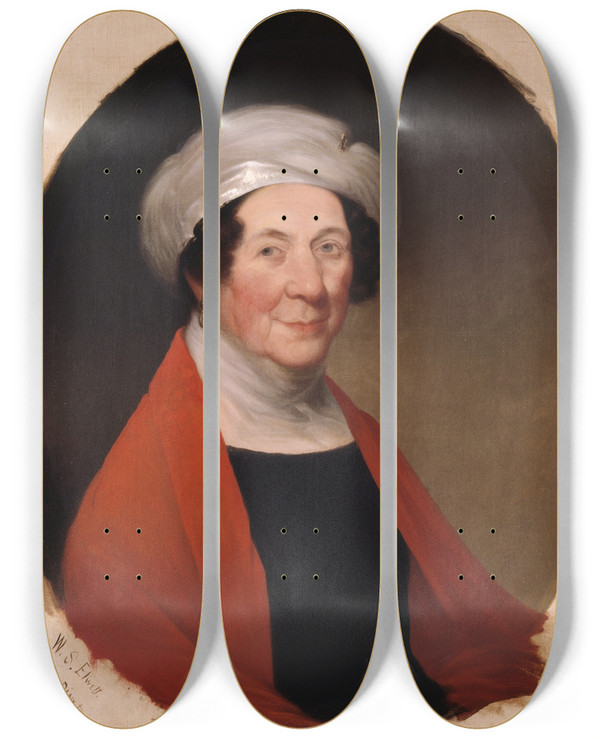 Triptych art skateboard deck of William S Elwell Dolley Madison_1 by William S Elwell (1810-1881)