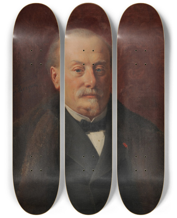 Triptych art skateboard deck of Tony De Bergue Adolphe Dauphinot by Tony de Bergue (1820-1890)