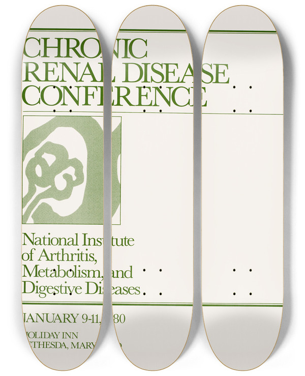 Triptych art skateboard deck of National Institutes Of Health Chronic Renal Disease Conference_1 by National Institutes Of Health (1887)