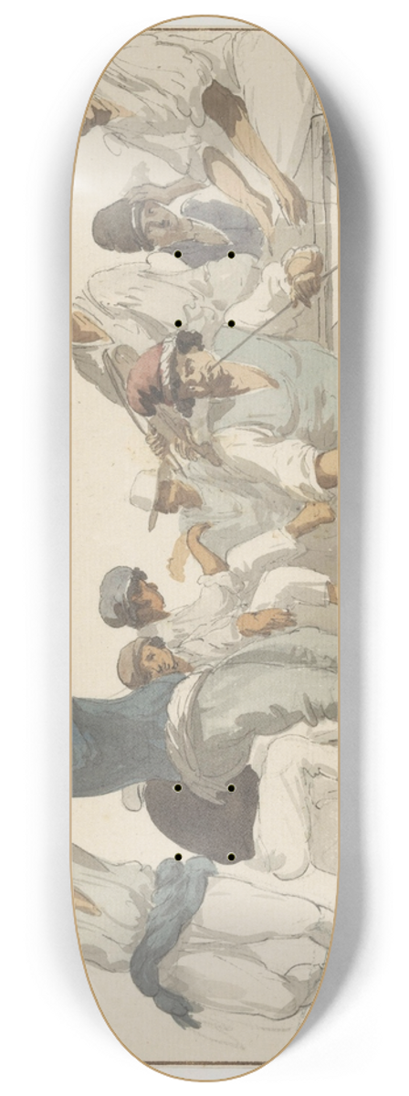 Abraham-Louis-Rodolphe Ducros - Dansende maltezer matrozen 8.25 inch art skate deck
