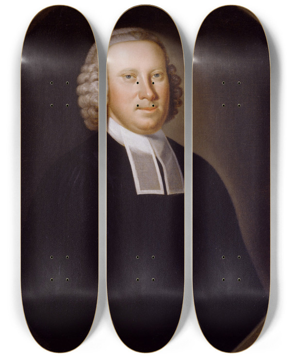 Triptych art skateboard deck of John Hesselius Rev Richard Brown by John Hesselius (1728-1778)