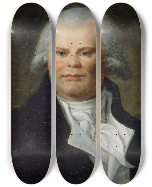 Triptych art skateboard deck of Constancemarie Charpentier Portrait De Georges Danton 17591794 Orateur Et Homme Politique by Constance Marie Charpentier (1767-1849)