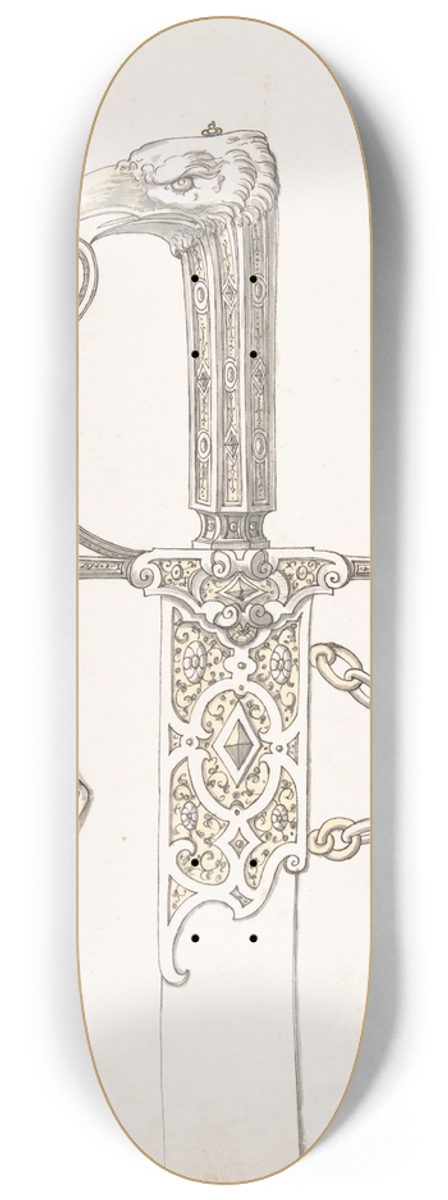 Erasmus Hornick - Design for a Sword 8.25 inch art skate deck