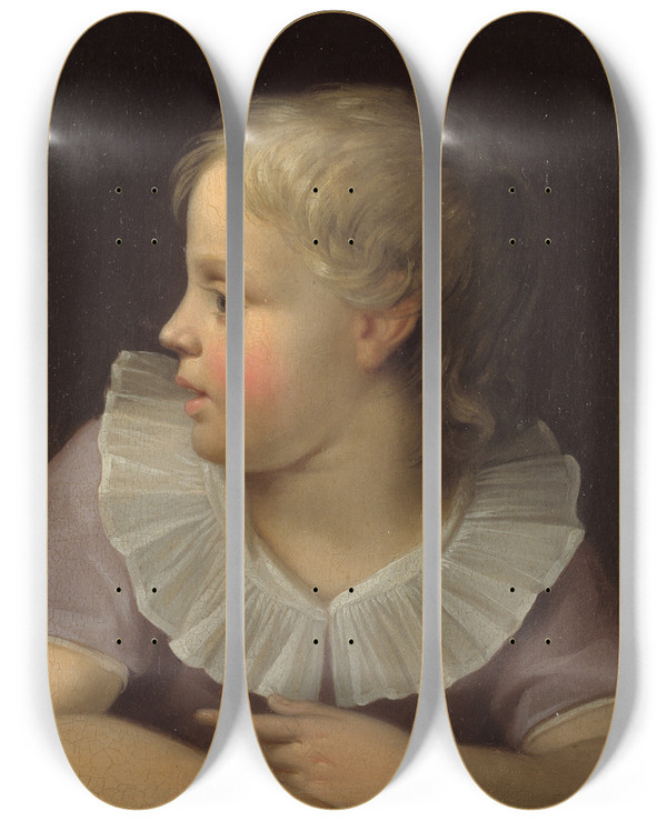 Triptych art skateboard deck of Christoffer Wilhelm Eckersberg Maleren Jens Juels Sn Jens by Christoffer Wilhelm Eckersberg (1783-1853)