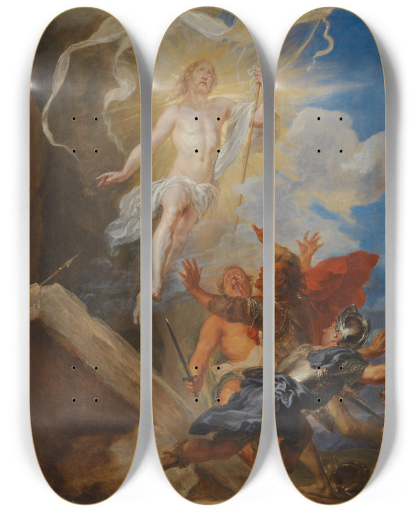 Triptych art skateboard deck of Jan Boeckhorst The Snyders Triptych Ii by Jan Boeckhorst (1599-1668)