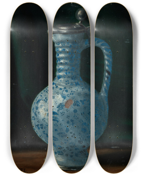 Triptych art skateboard deck of Georg Wilhelm Issel Zwei Eichbume by Georg Wilhelm Issel