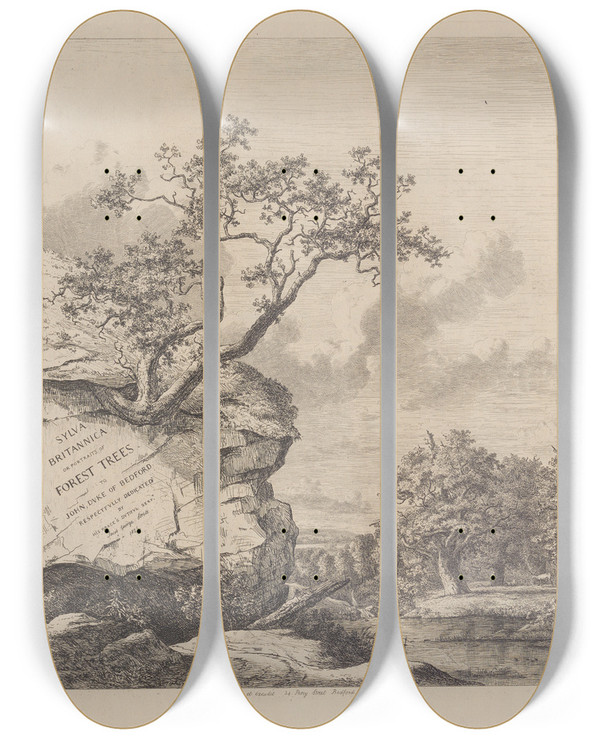 Triptych art skateboard deck of Jacob George Strutt Frontispiece by Jacob George Strutt (1784-1867)
